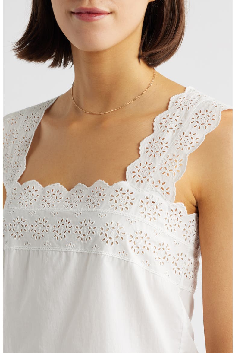 The Eyelet Tank, Alternate, color, WHITE