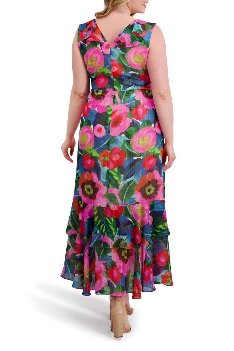 Print Ruffle High-Low Midi Dress, Alternate, color, MULTI