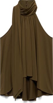 MANGO Tie Neck Sleeveless Top