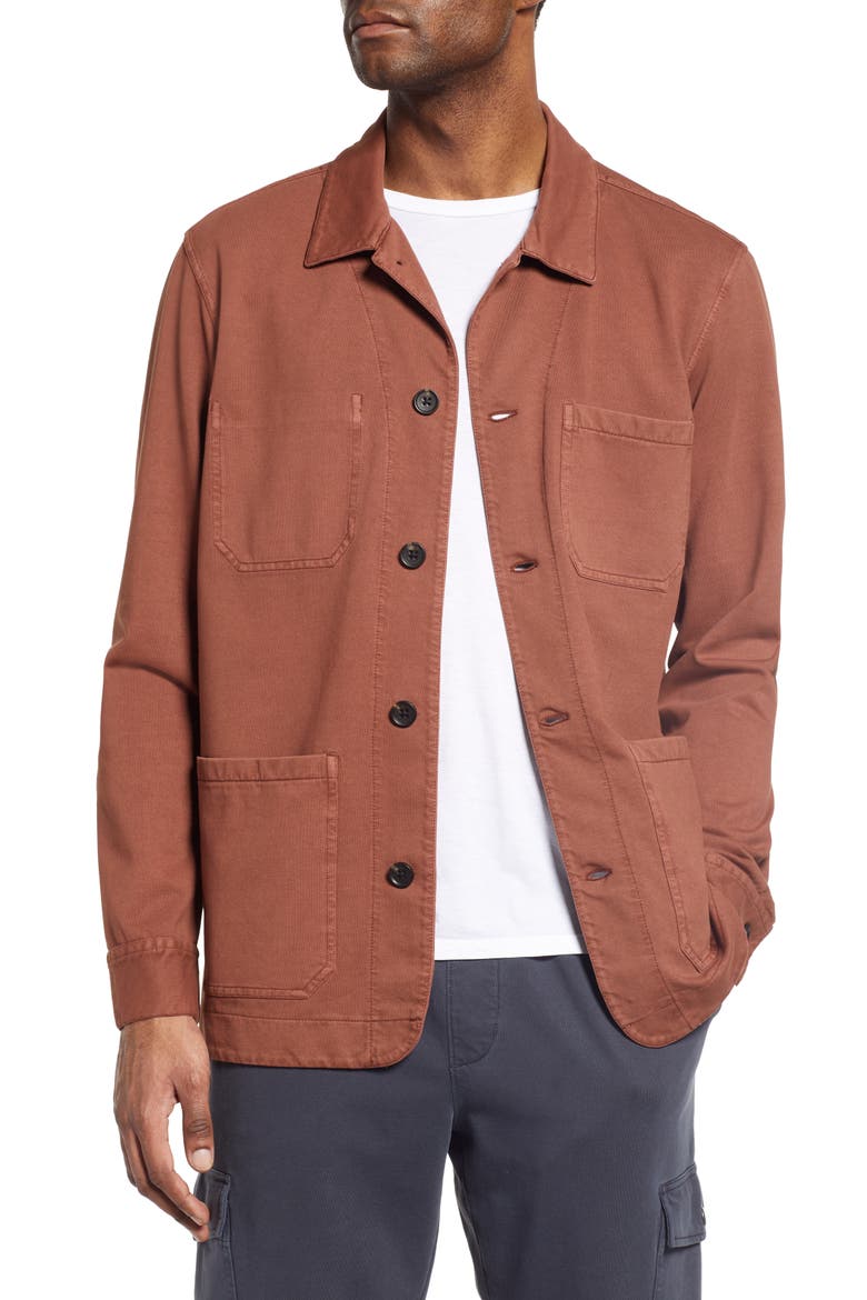 Knit Chore Coat, Main, color, BROWN SHELL