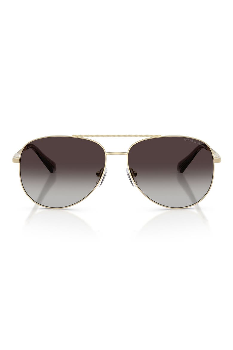 Perledo 58mm Pilot Sunglasses, Main, color, LIGHT GOLD / GREY GRADIENT