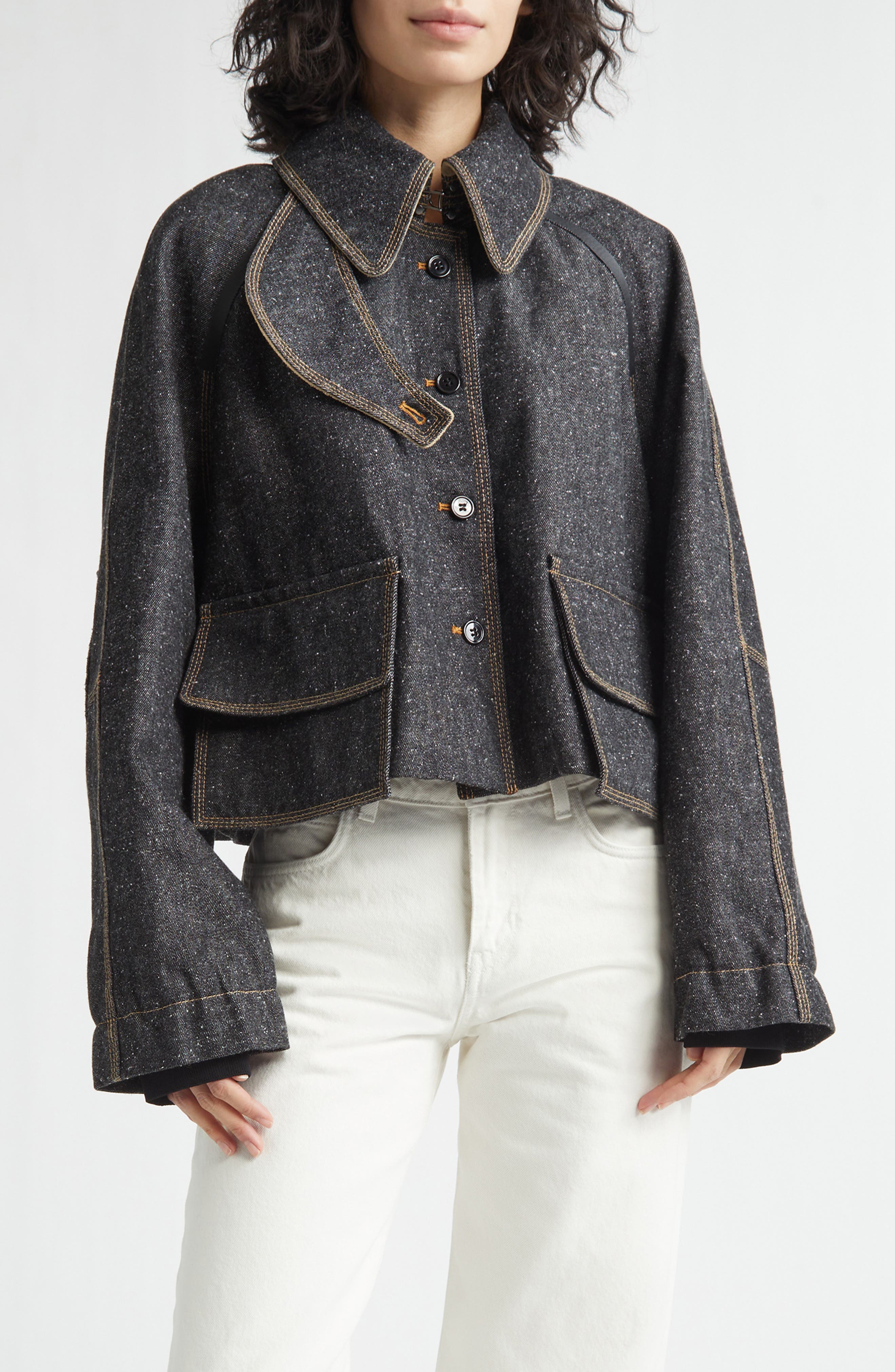 Precious Cargo Denim Crop Jacket