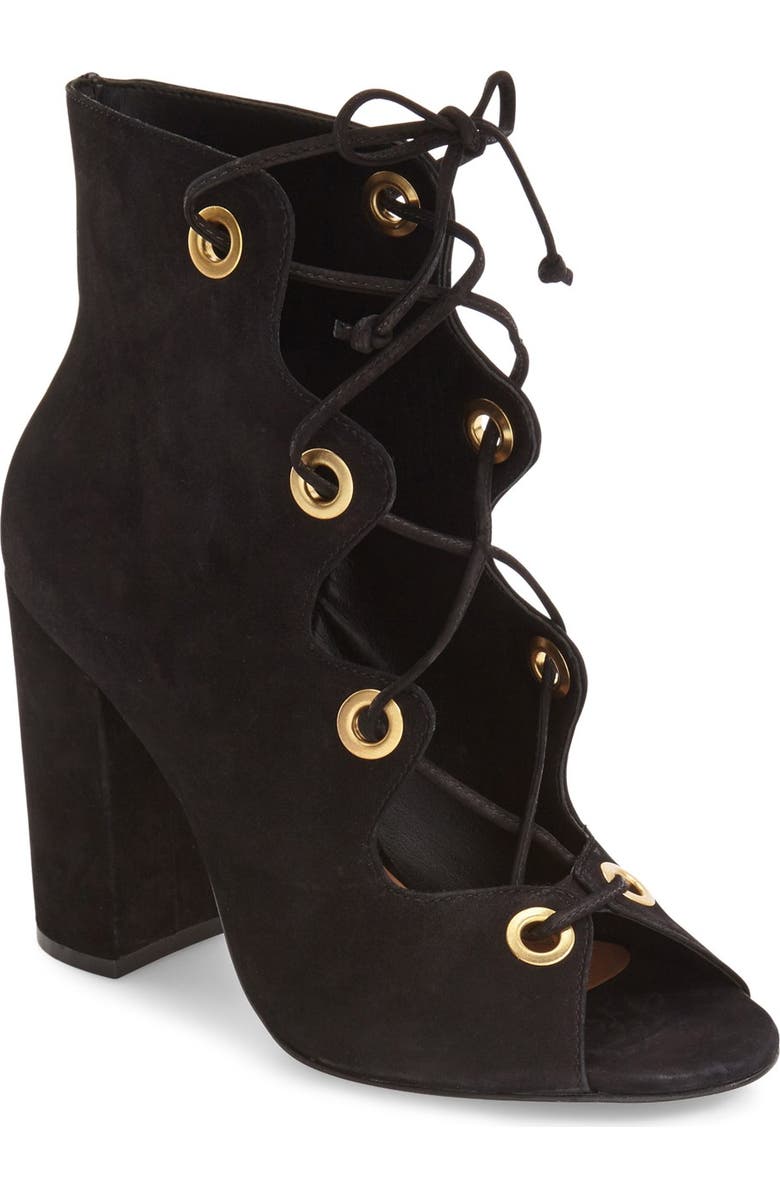 Steve Madden 'Carusso' Lace-Up Peep Toe Bootie, Main, color,