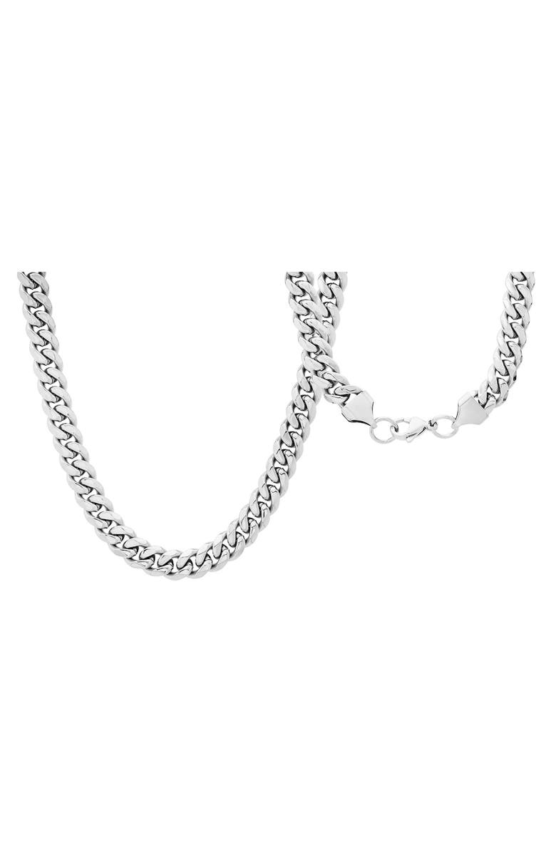 HMY JEWELRY Cuban Link Necklace, Alternate, color, Silver