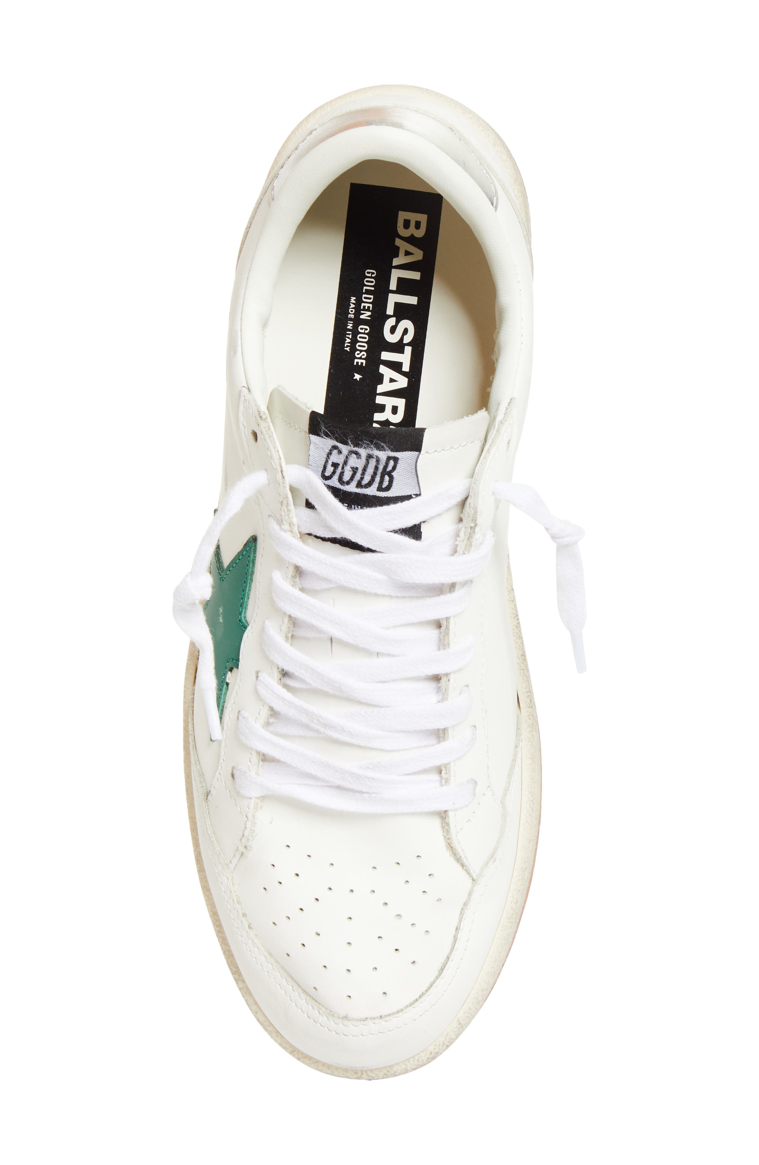Golden Goose Ball Star 2 Low Top Sneaker, Alternate, color, White/ Green/ Silver