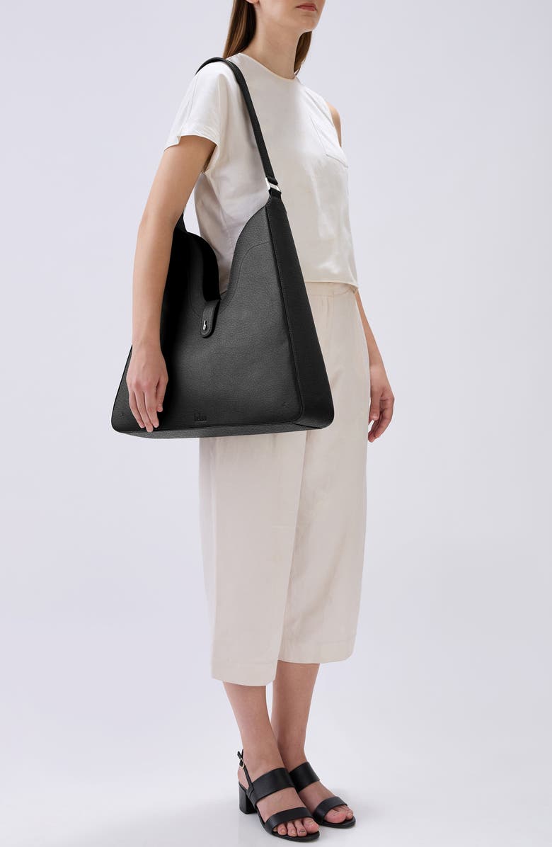 behno Melina Nappa Leather Shoulder Bag, Alternate, color, Black