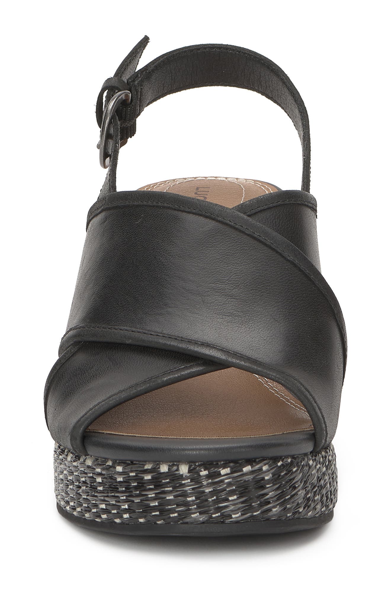Lucky Brand Crissa Platform Wedge Espadrille Sandal, Alternate, color, Black