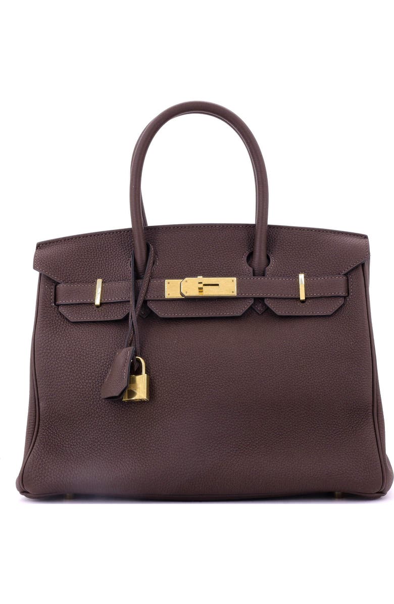 Pre-Owned Hermes Birkin Handbag Brown Novillo with Gold Hardware 30, Main, color, Havane