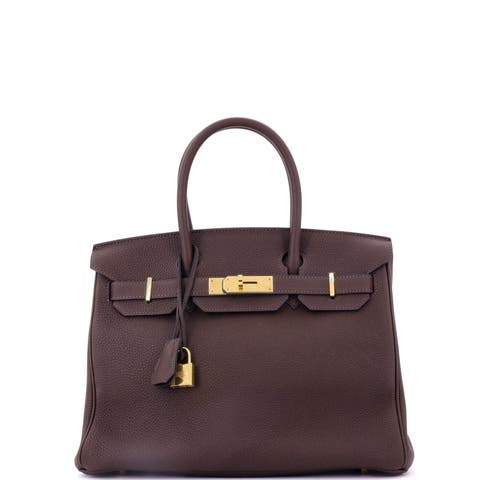 Birkin Handbag Brown Novillo with Gold Hardware 30