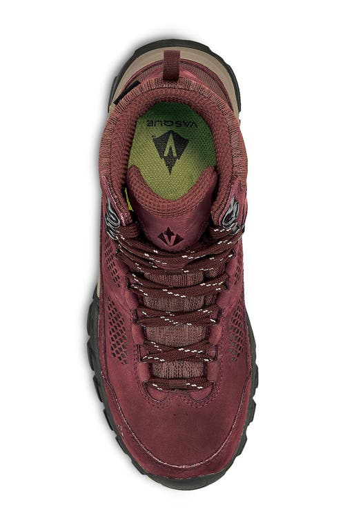 Vasque Talus All Terrain Ultradry™ Waterproof Hiking Boot In Rum Raisin/green Glow