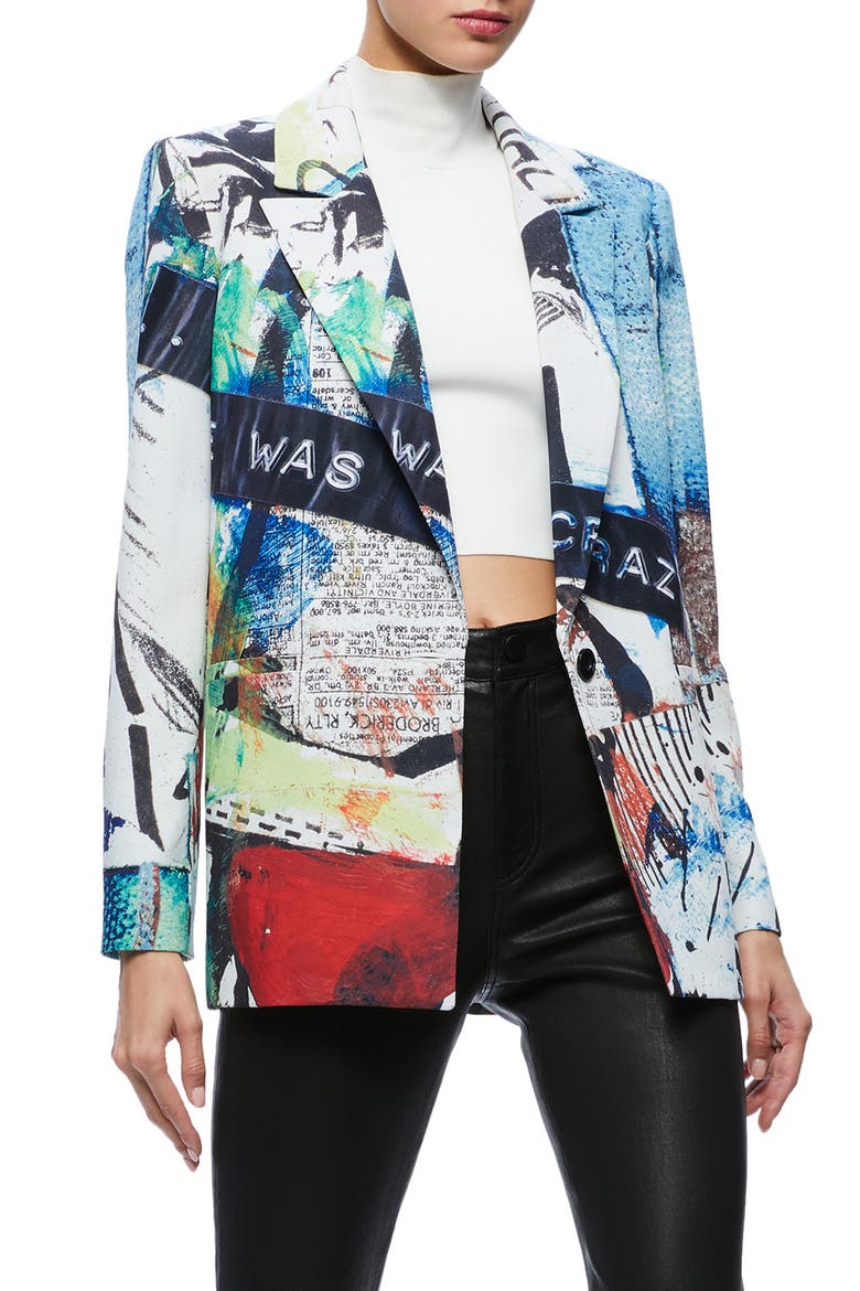 Denny Mixed Print Blazer, Alternate, color, CONFIDENTIAL