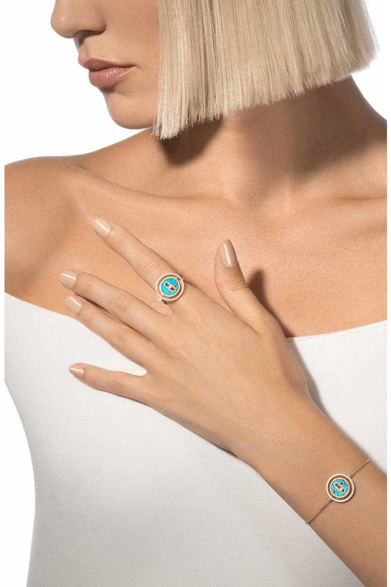 Lucky Move Turquoise & Diamond Ring, Alternate, color, TURQUOISE/ GOLD