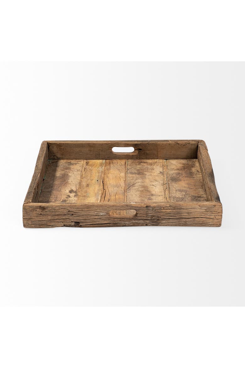 Carson Reclaimed Wood Tray, Alternate, color, Brown