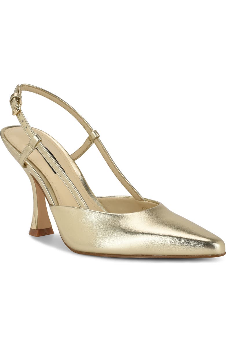 Nine West Vassa Pointed Toe Slingback Pump, Main, color, Gold