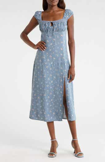 Sweetheart Cap Sleeve Midi Dress