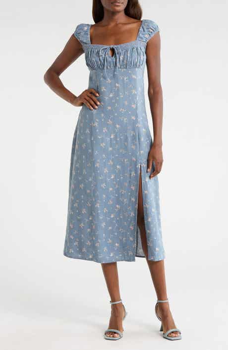 Sweetheart Cap Sleeve Midi Dress