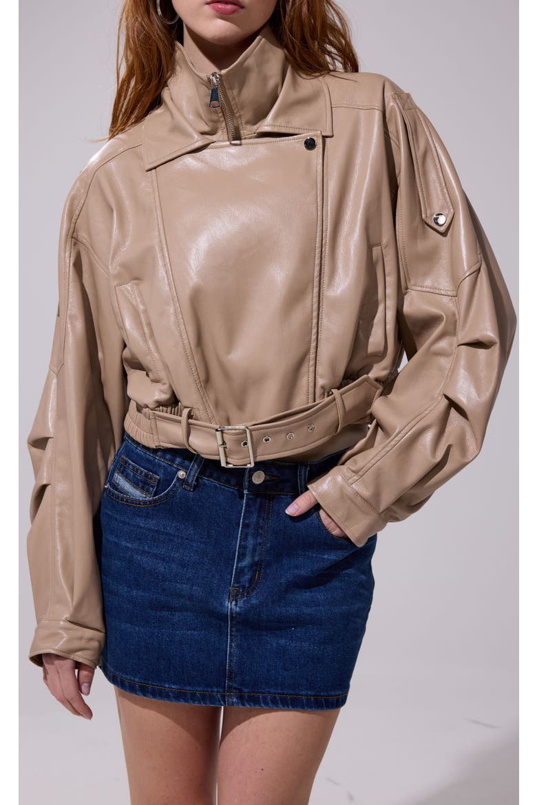Papoose Butter Leather Jacket, Alternate, color, BEIGE
