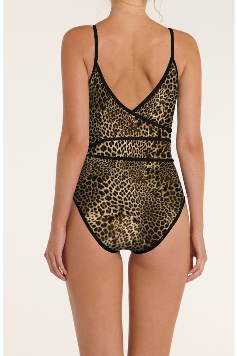 Amelia V Neck Sash One Piece Swimsuit, Alternate, color, On The Spot
