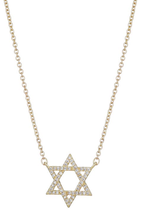 Cubic Zirconia Star of David Pendant Necklace