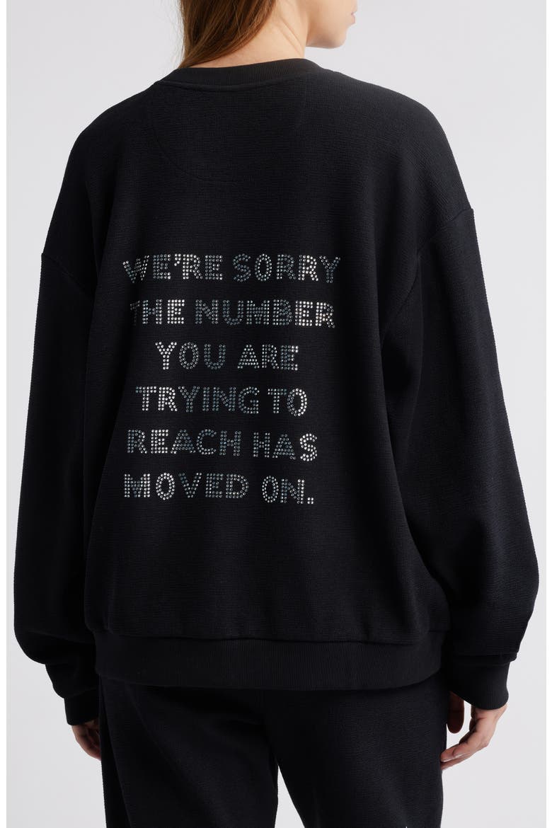 1-800 Kara Cotton Graphic Sweatshirt, Alternate, color, BLACK