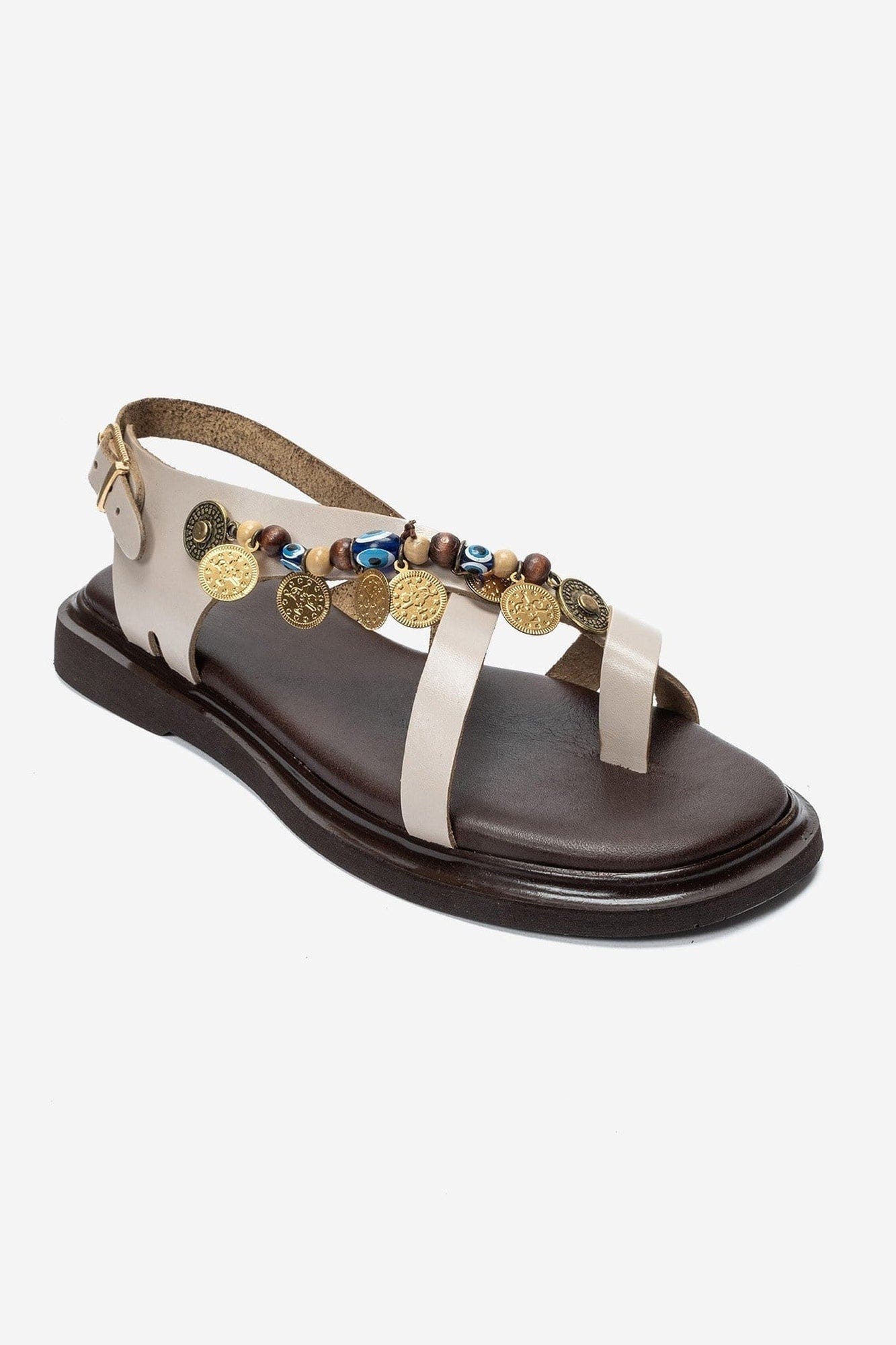 Hush Leather Beaded Sandal, Alternate, color, Cream