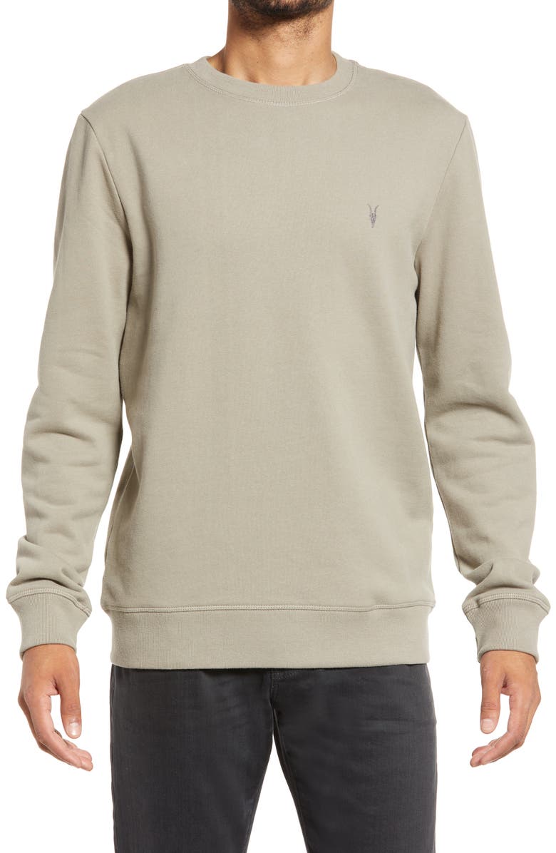 AllSaints Raven Slim Fit Crewneck Sweatshirt, Main, color,