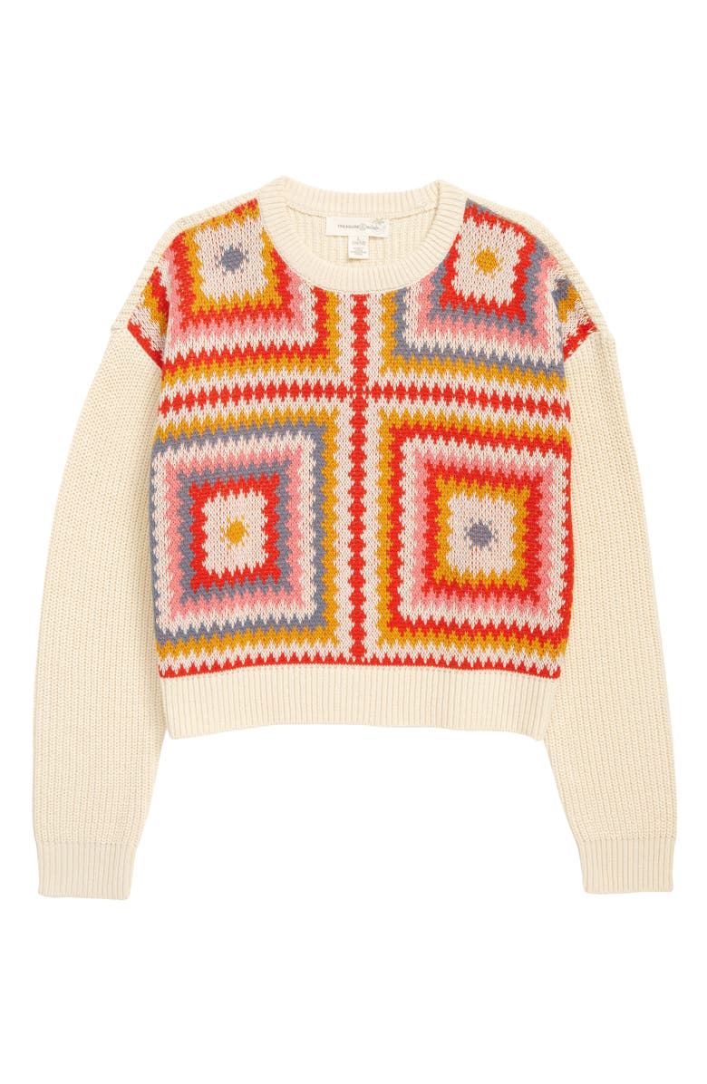 Treasure & Bond Kids' Pattern Sweater, Main, color,