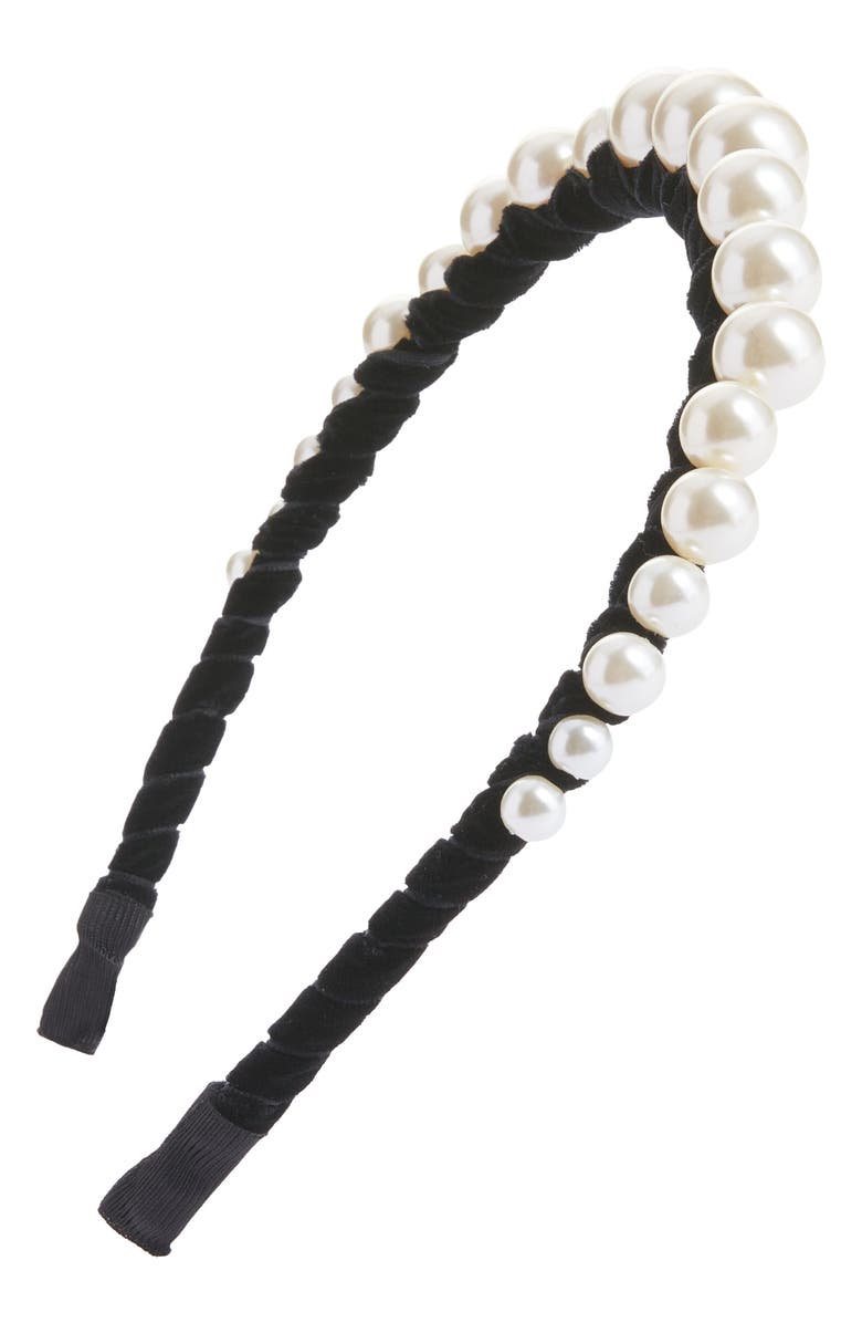 BP. Imitation Pearl Bead Headband, Main, color, 