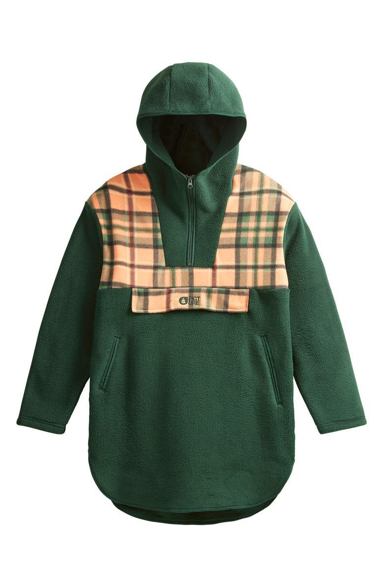 Picture Organic Clothing Oskoy Quarter Zip Hooded Fleece Pullover, Alternate, color, 