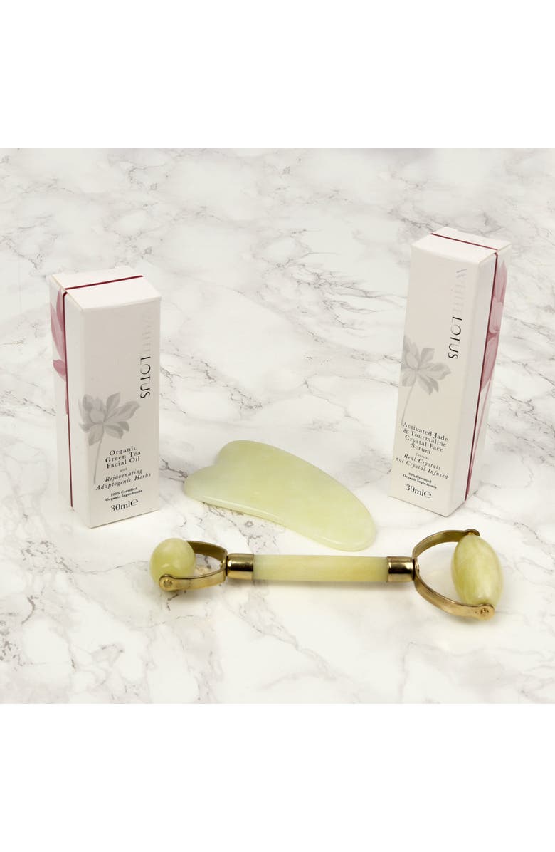 White Lotus Beauty Premium Jade Crystal Facial Set, Alternate, color, Green