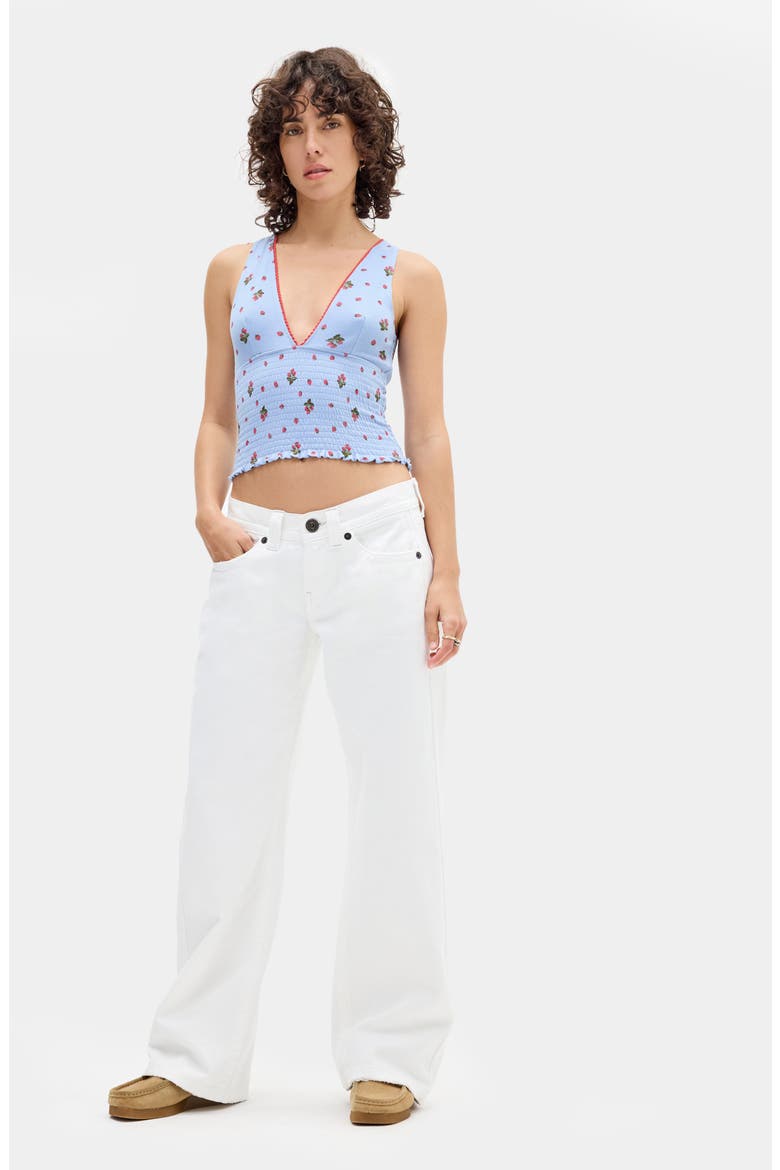 Verity Smocked Crop Tank, Alternate, color, BLUE/ STRAWBERRY PRINT
