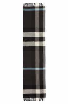 Burberry Jumbo Check Fringe Wool Scarf