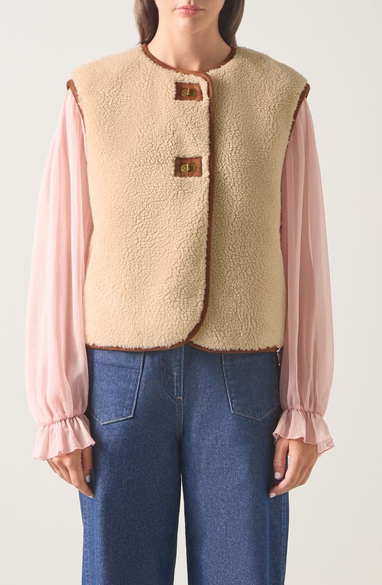 LK Bennett Faux Fur Jacket, Main, color, Brown