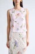 Oscar de la Renta Painted Iris Sweater Tank