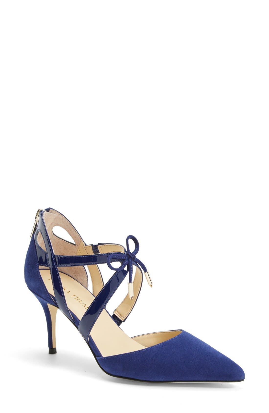 'Tenice' Pointy Toe Pump, Main, color, BLUE SUEDE