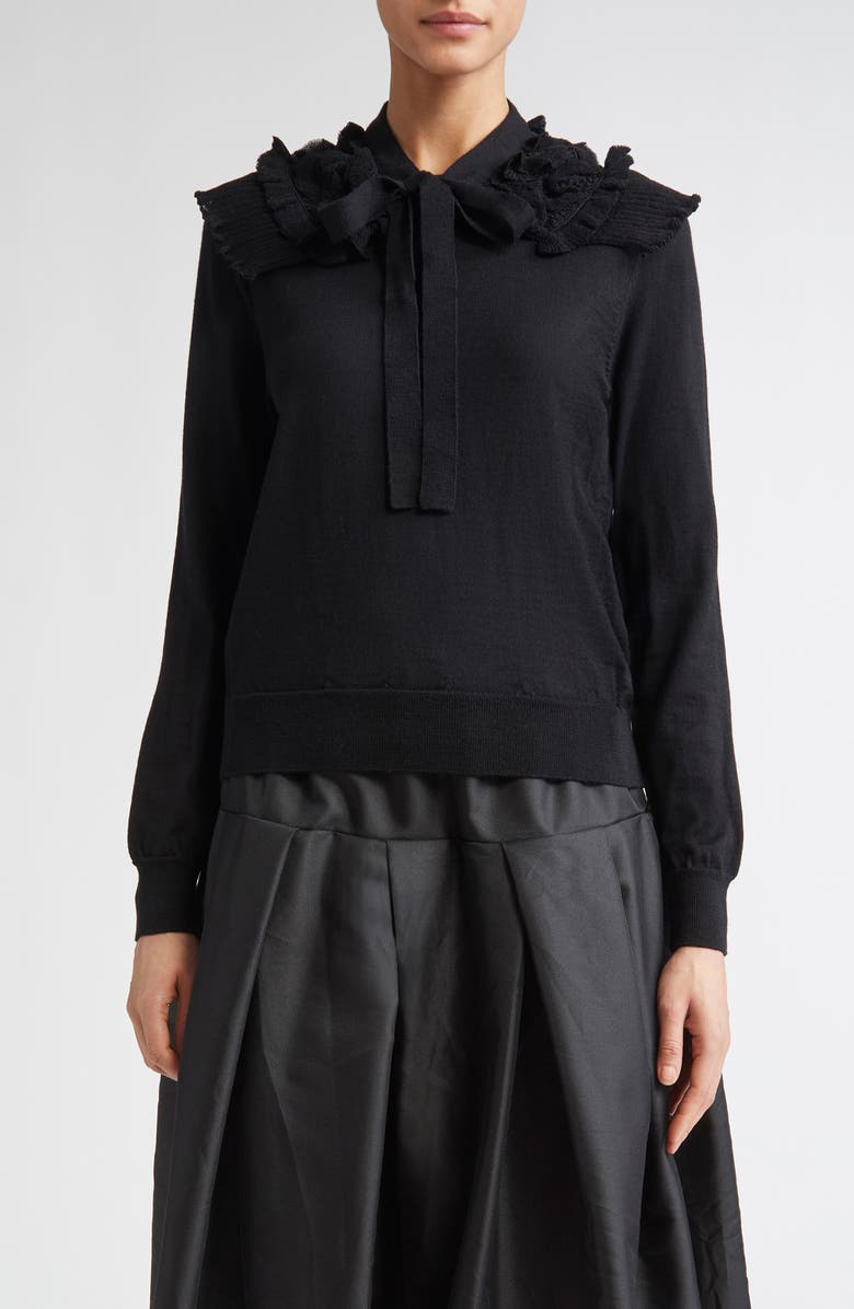 Comme des Garçons Comme des Garçons Detachable Collar Wool Blend Sweater, Main, color, 