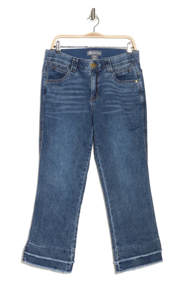 Democracy 'Ab'Solution Fray Hem Kick Flare Jeans, Alternate, color, Mid Blue Artisanal