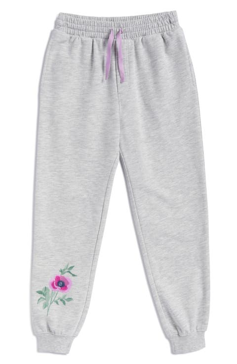 Kids' Sage Flower Embroidered Joggers