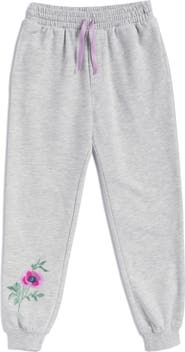 Splendid Kids' Sage Flower Embroidered Joggers