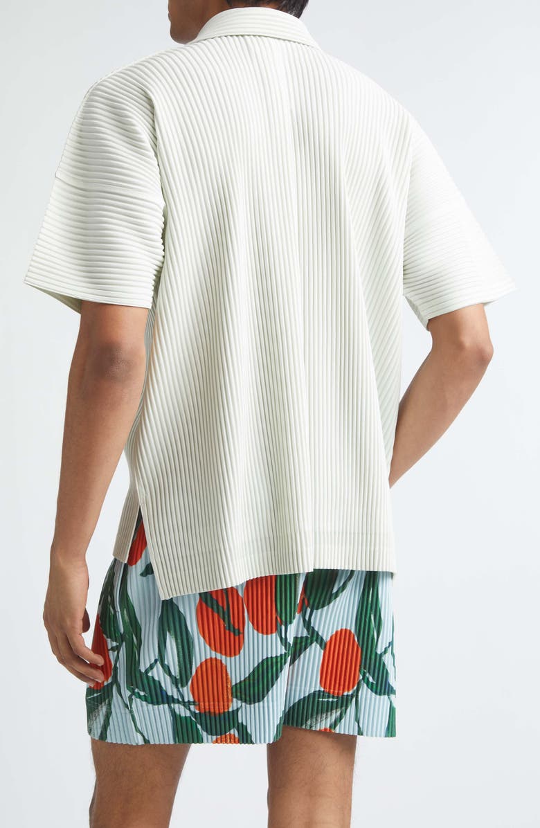 Homme Plissé Issey Miyake Monthly Colors May Pleated Camp Shirt, Alternate, color, Pf Fence Green