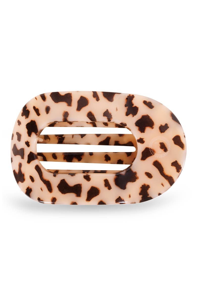 Medium Flat Round Hair Clip, Main, color, BLONDE TORTOISE