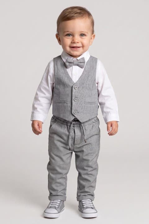 Davin Baby Boys’ Vest & Bow Tie Suit Set