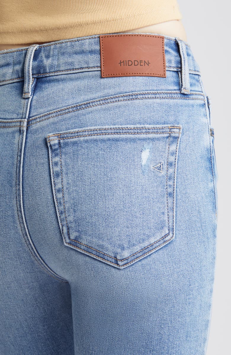 HIDDEN JEANS Ripped High Waist Crop Flare Jeans, Alternate, color, 