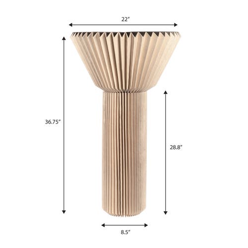 Jonathan Y Archer 37" Modern Minimalist Pleated Shade Floor Lamp In Neutral