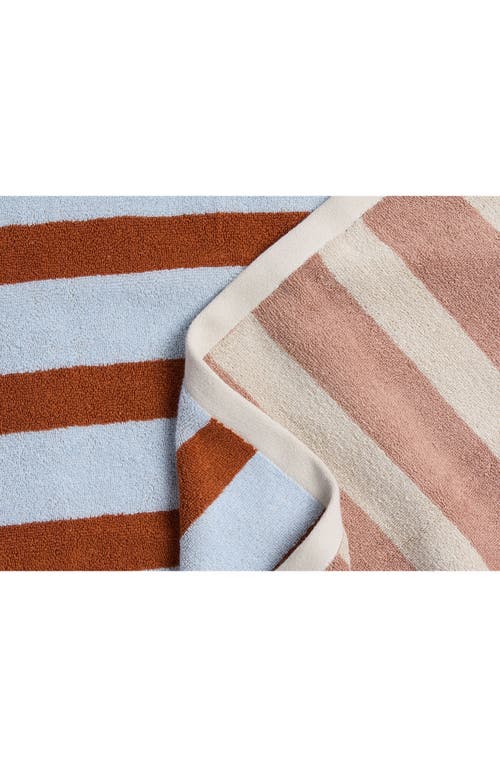 Parachute Cavana Organic Cotton Beach Towel In Lagoon And Adobe