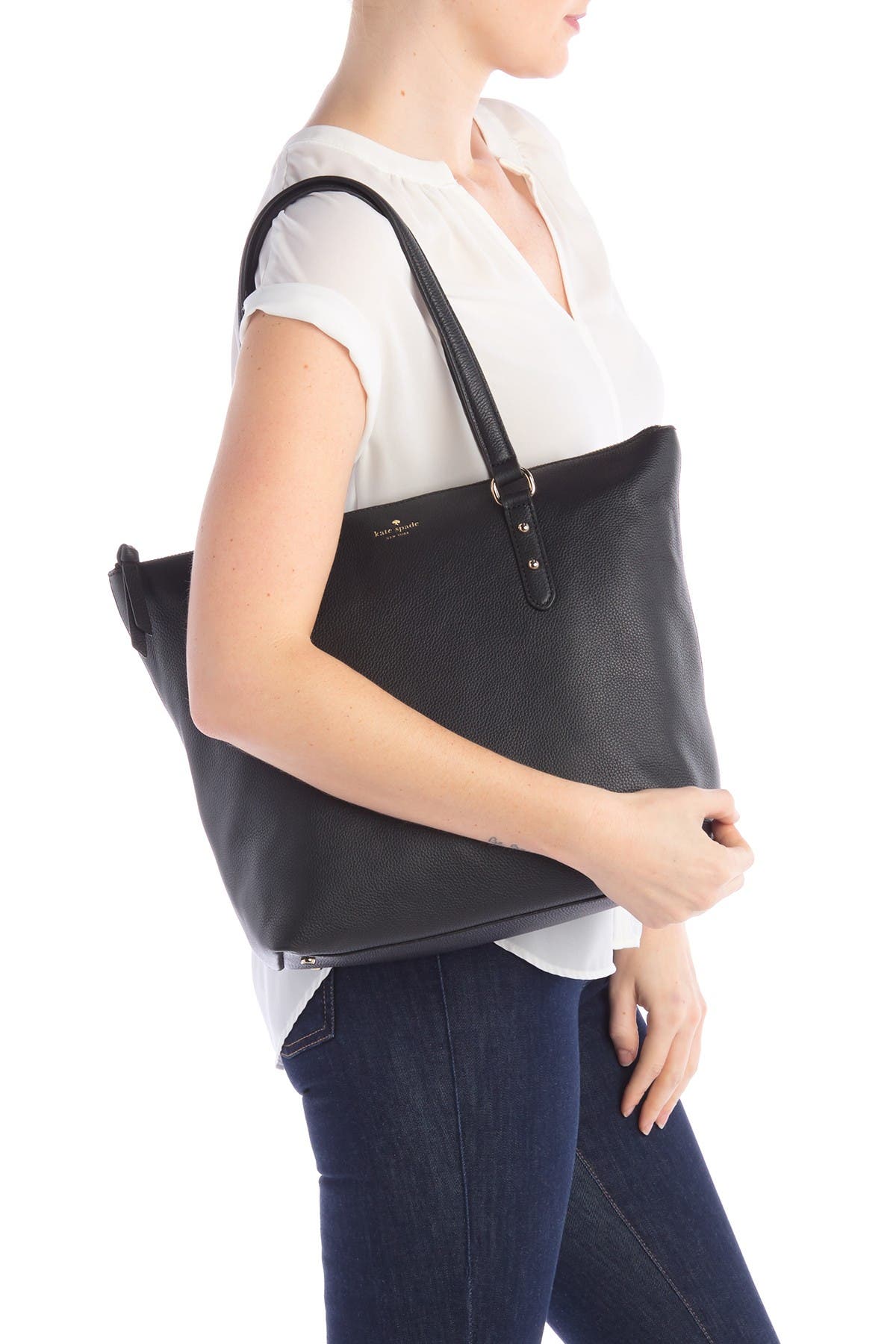 Kate Spade New York penny leather tote bag, Alternate, color, 