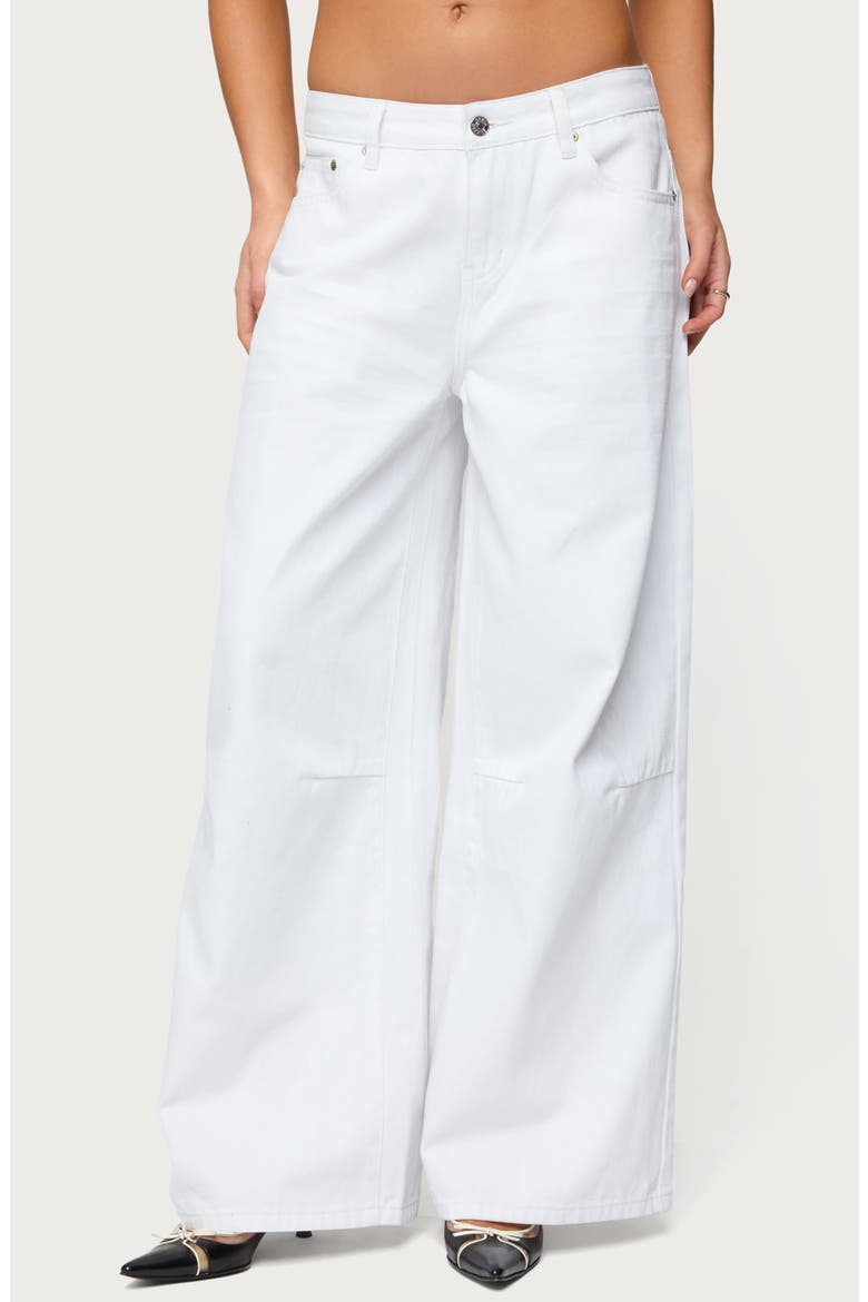 Skater Girl Low Rise Baggy Jeans, Main, color, WHITE