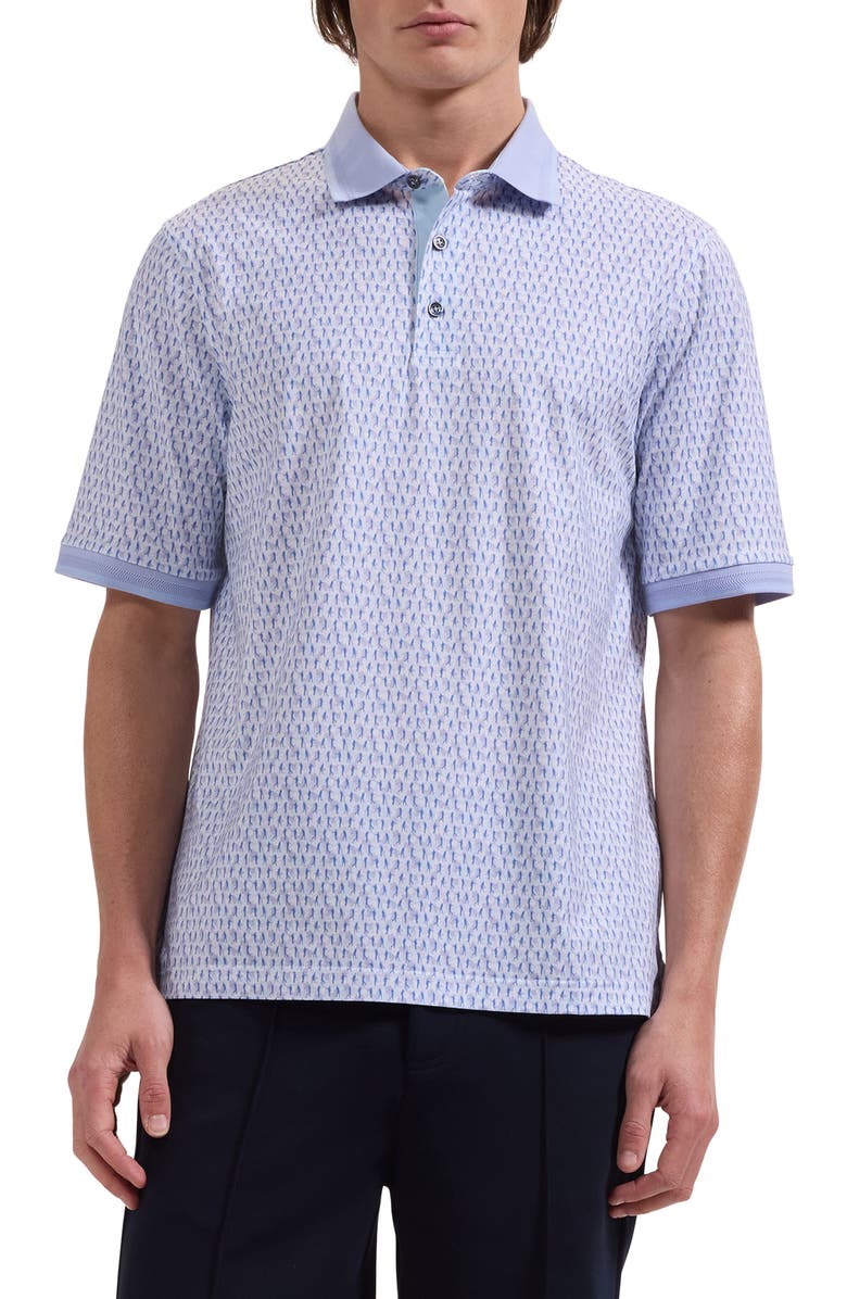 Bugatchi Vance OoohCotton<sup>®</sup> Golfer Print Polo, Main, color, Lavender