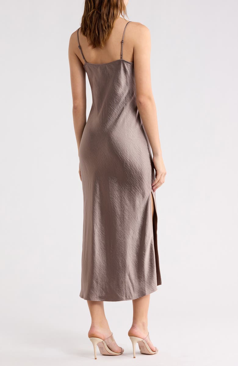Open Edit Cowl Neck Satin Slipdress, Alternate, color, Tan Dusk