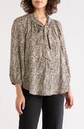 Renee C Tie Neck Long Sleeve Top